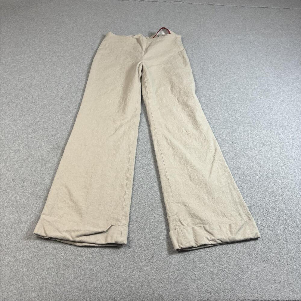 Andy The-Anh Pow Pants Women 30 Beige Wide Leg Cuffed Dress Office Work 90s Y2K